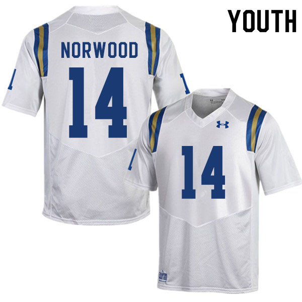 Youth #14 Josiah Norwood UCLA Bruins College Football Jerseys Sale-White - Click Image to Close